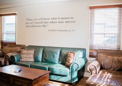 Sober Clubhouse Couches and AA Quote 2
