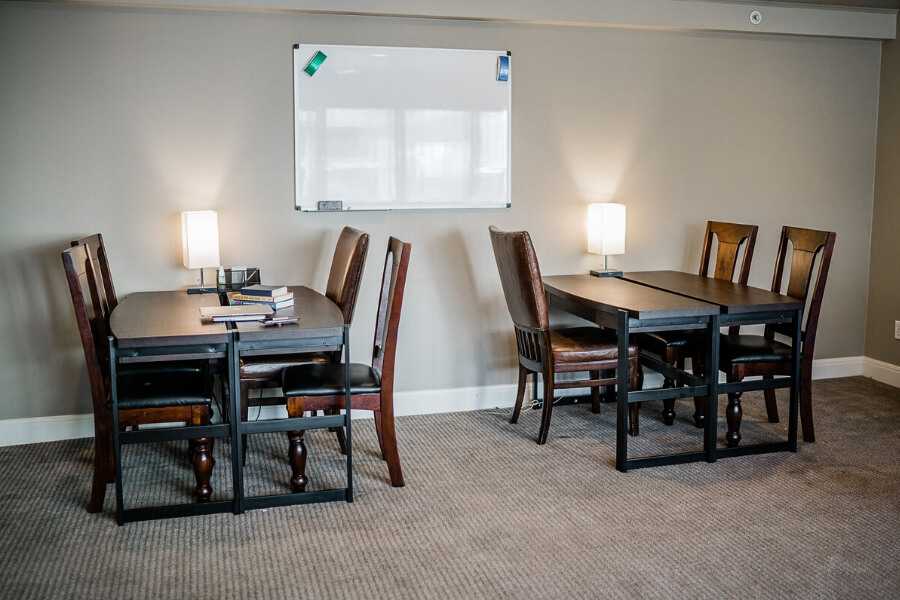 Study area at the Sober Clubhouse